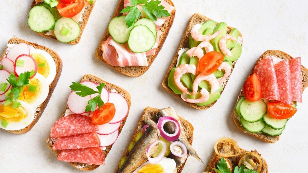 open faced sandwiches